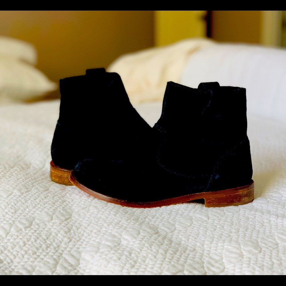 Zara Kids Black Suede Tassel Bootie Boots Size 12